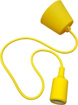 LED lamp DIY - Pendel hanglamp - Strijkijzer snoer - E27 Siliconen fitting - Plafondlamp - Geel