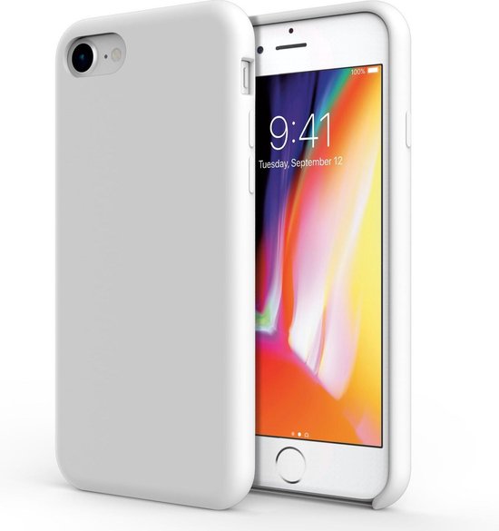 ik luister naar muziek waarom niet stel je voor iPhone 7 / 8 Siliconen Hoesje Wit Premium Back Cover Shockproof Case |  bol.com