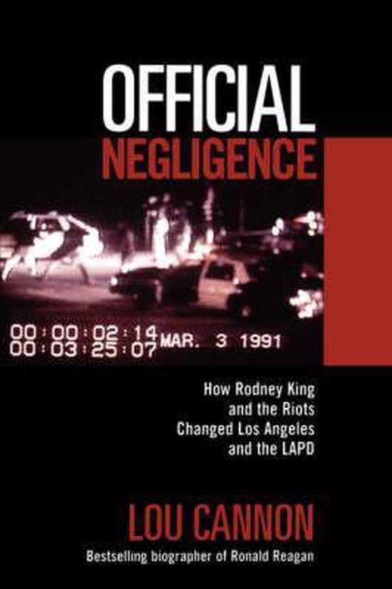 Boekomslag met de titel "OFFICIAL NEGLIGENCE" en een afbeelding van een nachtelijke scène met auto's en onduidelijke figuren. Datum: MAR. 3 1991.