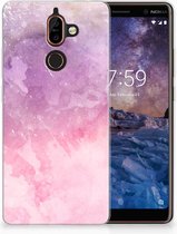 Nokia 7 Plus TPU Hoesje Design Pink Purple Paint