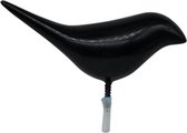 kapstokhaak Vogel Zwart - massief resin ophanghaak hanger