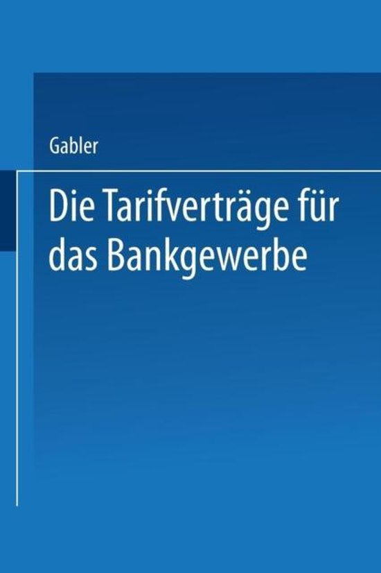 Die Tarifvertrage Fur Das Bankgewerbe
