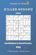 Killer Sudoku- Puzzles for Brain - Killer Sudoku 200 Medium to Hard Puzzles 10x10 vol.22