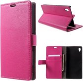 Litchi wallet hoesje Sony Xperia Z4 roze