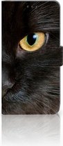 Geschikt voor Samsung Galaxy A7 (2018) Bookcase Hoesje Zwarte Kat