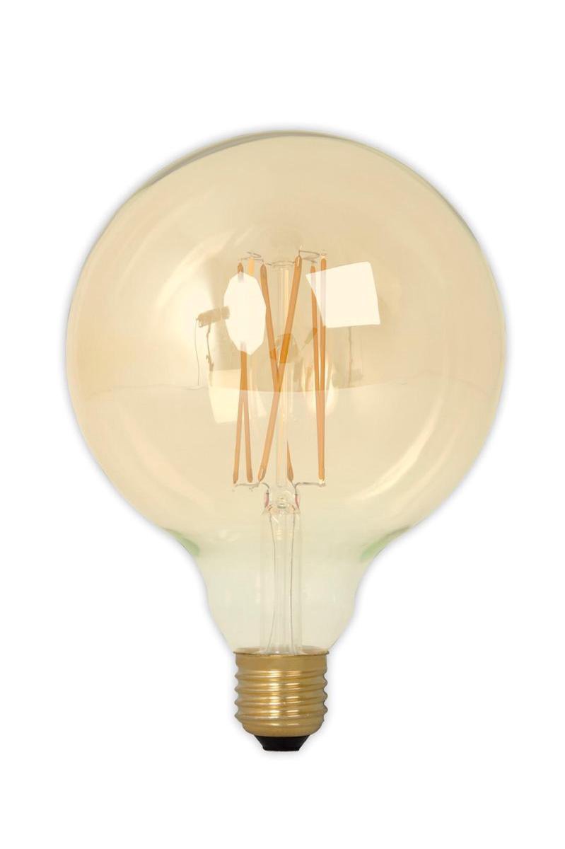 2 stuks LED volglas LangFilament Globelamp 240V 4W 320lm E27 GLB125, Goud 2100K Dimbaar