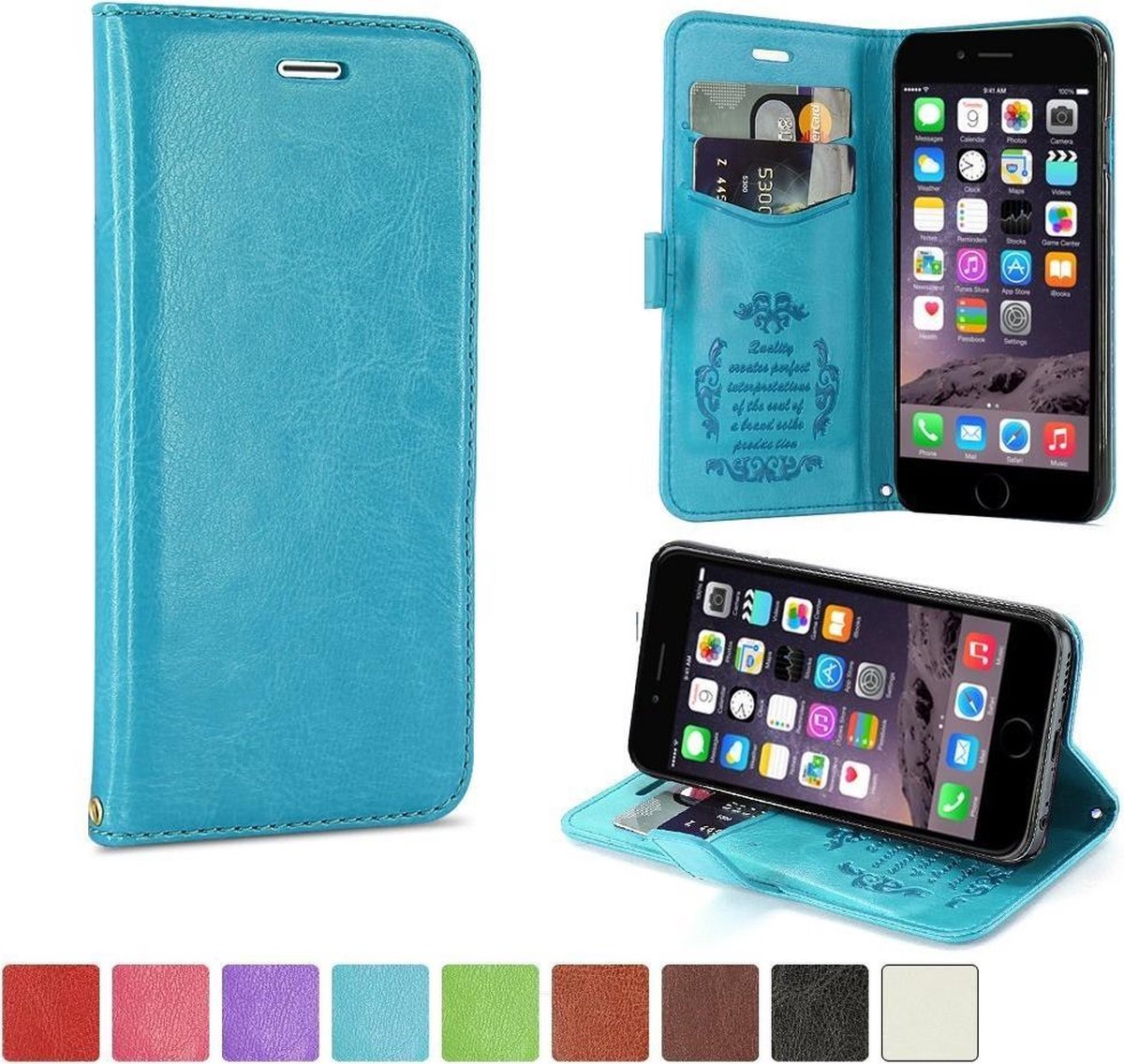 KDS Smooth wallet hoesje Telefoonhoesje Geschikt voor: iPhone 6 4,7 blauw