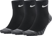Nike Dry Lightweight Quarter Enkelsokken Hardloopsokken - Maat 46-50 - Unisex - zwart/grijs/wit