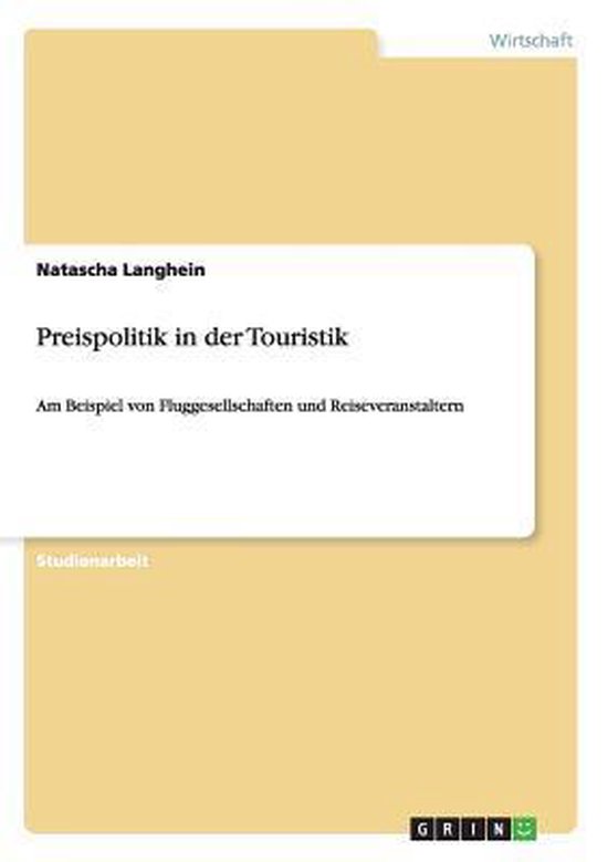 Preispolitik in der Touristik - cover