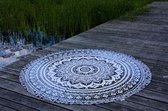 Bohemida Roundie - XL Ibiza Zwart Ombre - Strandlaken - 100 % Duurzaam Katoen