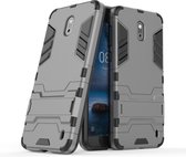 Armor Kickstand Back Cover - Nokia 2 Hoesje - Grijs
