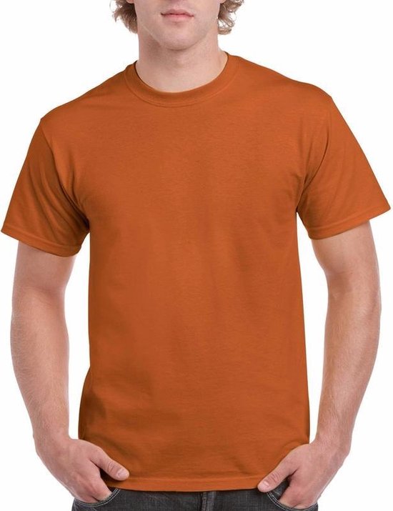 Oranjebruin katoenen shirt voor volwassenen L (40/52)