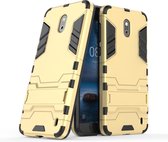 Armor Kickstand Back Cover - Geschikt voor Nokia 2 Hoesje - Goud