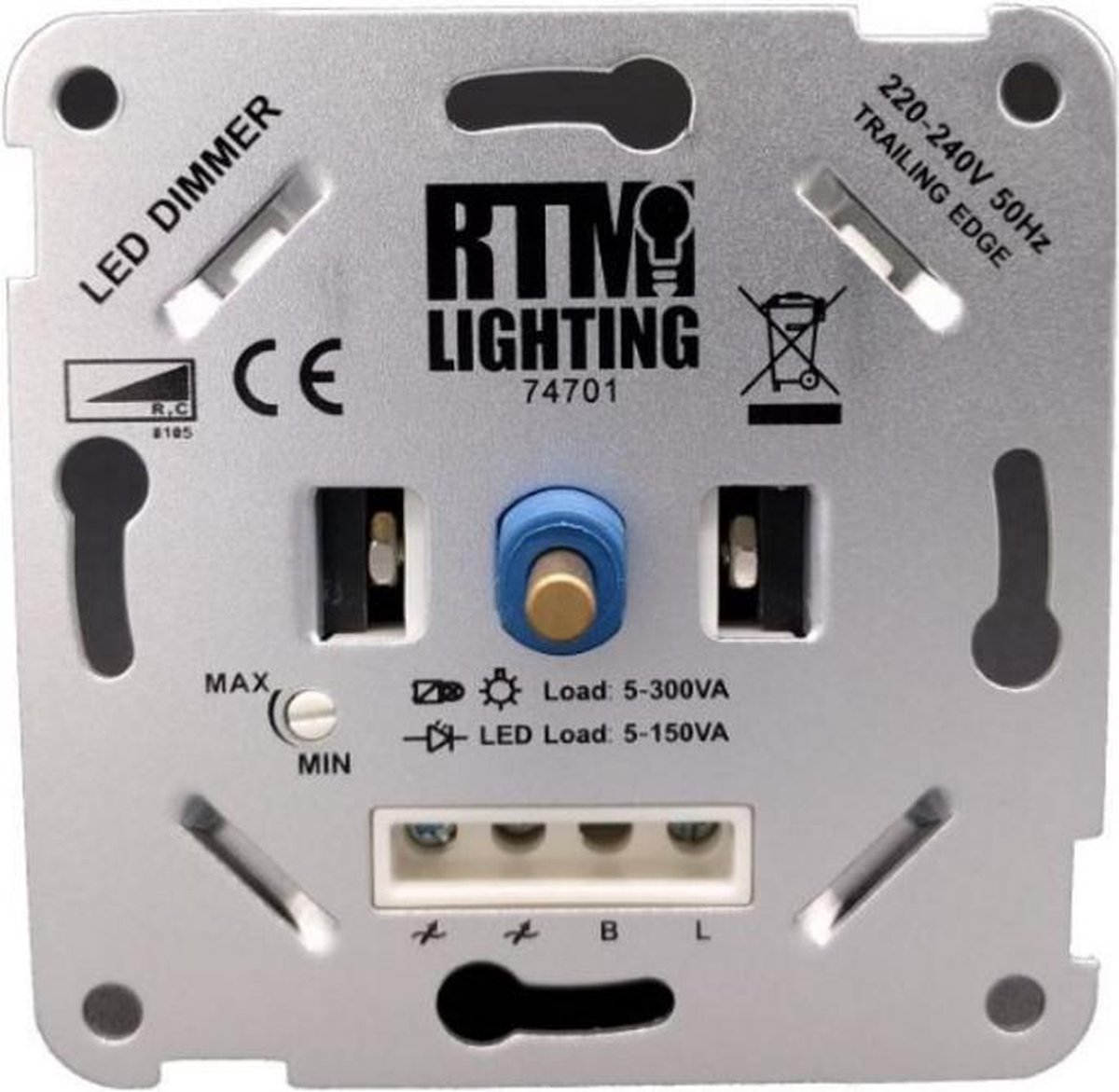 RTM Lighting LED Dimmer - universele LED dimmer- 5-100W LED- Trailing Edge- 220-240V