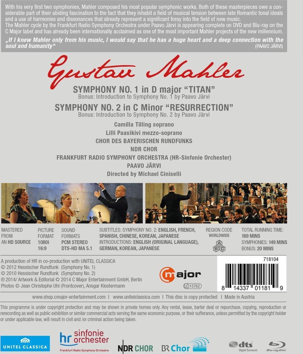 Paavo Jarvi - Mahler The Complete Symphonies [Blu-ray] w17b8b5-