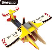 Robotime P260S houten speelgoed vliegtuig met zonnecel