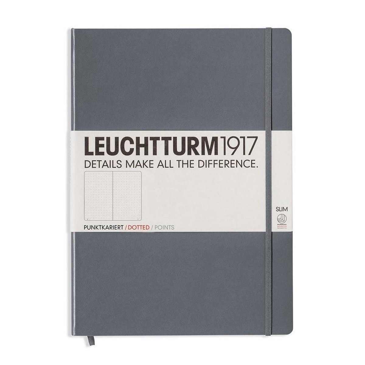Leuchtturm1917 Notitieboek XL- Master Slim Puntjes – Antraciet