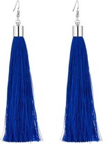Fako Bijoux® - Oorbellen - Kwast XL - Costa - Donkerblauw