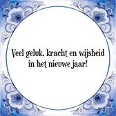 Tegeltje met Spreuk (Tegeltjeswijsheid): Veel geluk, kracht en wijsheid in het nieuwe jaar! + Kado verpakking & Plakhanger