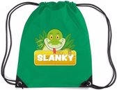Slanky de Slang rijgkoord rugtas / gymtas - groen - 11 liter - voor kinderen