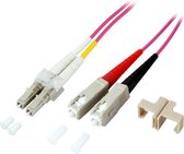 EFB Elektronik LC-SC 50/125µ Glasvezel kabel 1 m OM4 Roze