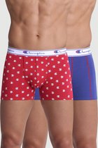 Champion Heren Boxershort - 2-pack - Red Logo Print Royal Blue - Maat L