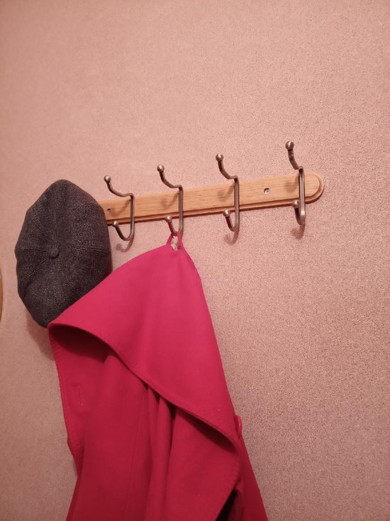 Wandkapstok Met 5 Dubbele Ophang Haken - Hangende Design Muurkapstok - Muur/Wand Kledinghaak Wardrobe - Hout /Metaal