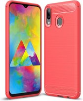 Armor Brushed TPU Back Cover - Samsung Galaxy M20 (Power) Hoesje - Rood