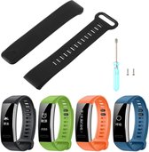 Siliconen Horloge Band Geschikt Voor Huawei Band 2 (Pro) - Armband / Polsband / Strap / Sportband - Zwart - Maat: One size