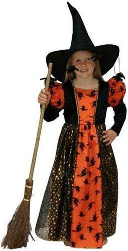 Belastingen Maak leven Vooruit Halloween Heksen kinder kostuum zwart/oranje 152 | bol.com