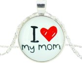 Fako Bijoux® - Ketting - Cabochon - I Love My Mom