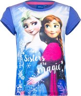 Frozen t-shirt Anna en Elsa maat 110 in de kleur blauw