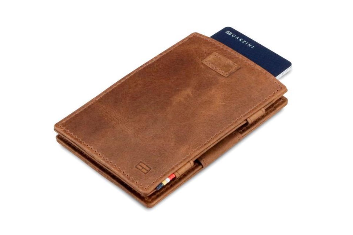 Garzini Portemonnee heren en dames leder, Kaarthouder RFID, Portefeuille 12 kaarten, Bruin
