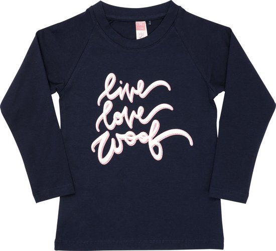 Vinrose Longsleeve Wyn - T-shirt - Lange mouwen - Donkerblauw - Meisjes - Maat: 110/116