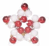 20-delige kerstballen mix rood/wit - plastic / kunststof
