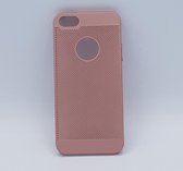 Geschikt voor iPhone 6 – hoes, cover – TPU – effen roze metaal gaas-look