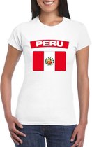 T-shirt met Peruaanse vlag wit dames 2XL