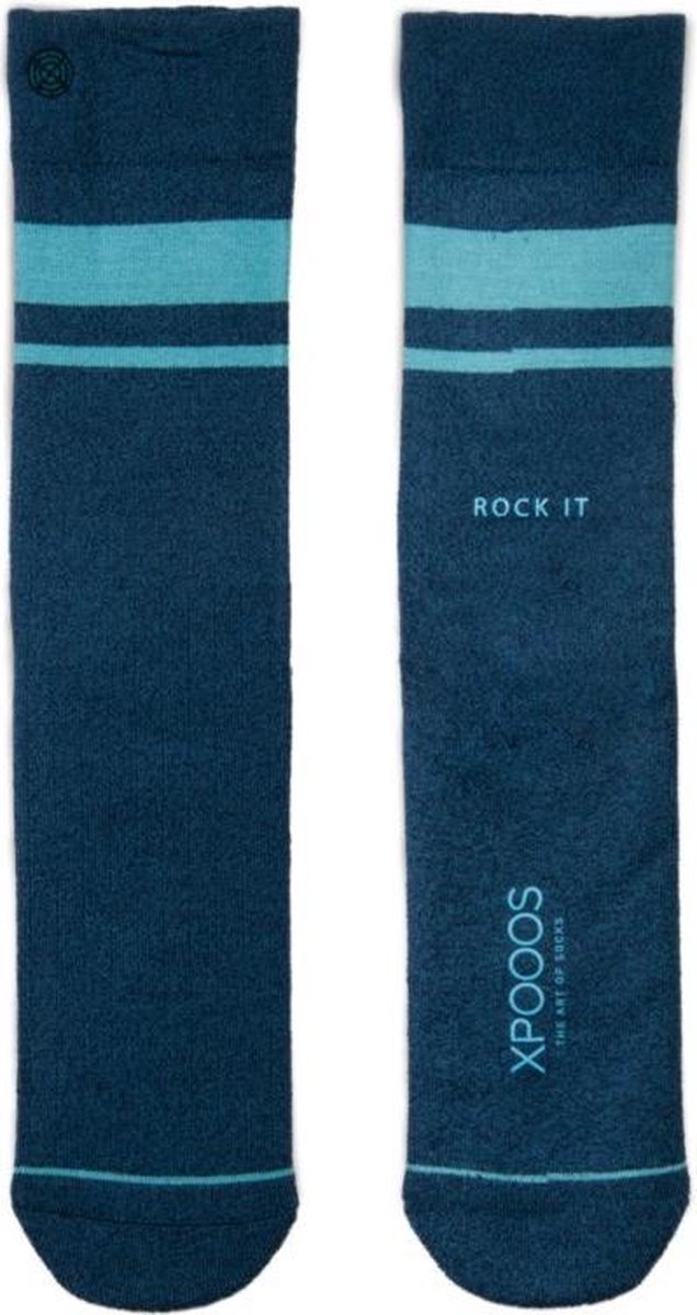 XPooos Essential Bamboo Sokken Blue Melange 67003, Maat 39/42