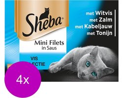 Sheba Multipack Mini Filets Saus - Kattenvoer - 4 x Vis 12x85 g