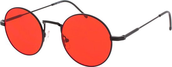 Icon Eyewear Zonnebril PINCH - Mat Zwart montuur - Rode glazen