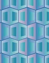 Geometric Blue Notebook - 4x4 Graph Paper