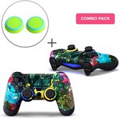 Color Splash Combo Pack - PS4 Controller Skins PlayStation Stickers + Thumb Grips