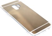 Spiegel hoesje geschikt voor goud Samsung Galaxy S9 Plus