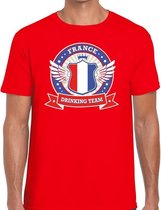 Rood France drinking team t-shirt heren S