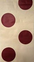 Modern Arts Papier behang (Crème Witte achtergrond, Rode Rondjes) design / pattern nummer 60421