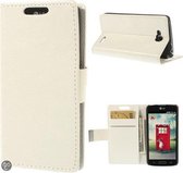 Wit book case hoesje wallet LG L90 D405