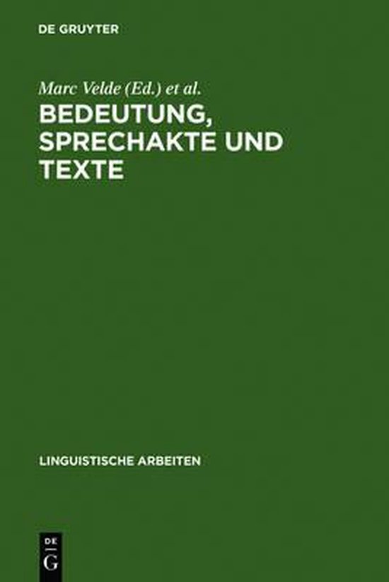 Bedeutung, Sprechakte Und Texte - cover