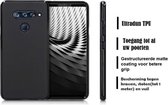 DrPhone LG V40 Thinq siliconen hoesje - TPU case - Ultra dun flexibele hoes – 1mm verhoogde randen – Zwart