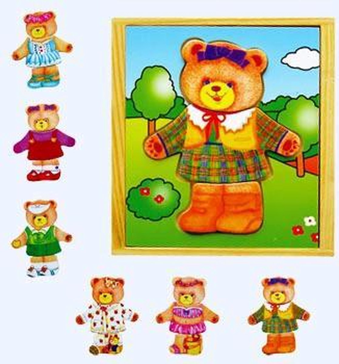 Viga Houten Logica Puzzel Verkleed Teddybeermeisje - UNI