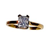 Ring Diamant - Princess-cut geslepen - 1.07 ct. zeer hoge kwaliteit!